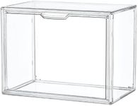 Clear Acrylic Display Case, Stackable Plastic Storage Bins with Magnetic Attraction Lid, Showcase for Cosmetic, Large Figures Collectibles, X-Large