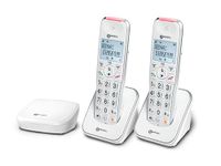 Geemarc Liberty 200 Twin, Digital Cordless Home Telephones with Small DECT Base, Hearing Aid Compatible, Easy Use 2 Cordless Handsets to Be Placed Anywhere in the House