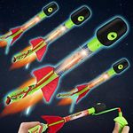 TOY Life Toy Rocket Launcher for Kids LED Light Up Rocket Launcher Toy for Kids Indoor Outdoor Game Toys Foam Rockets Birthday Toys for Kids Toddler Boys Girls Age 3 4 5 6 + Years Old