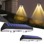 Ellasay Solar Fence Lights Outdoor, 50 Lumens 3 Modes Solar Lights Outdoor,Solar Powered Waterproof Backyard Decor for Wall Fence Deck Step Garden Patio,2 Pack