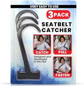 Gearu Seatbelt Catcher Seat Belt Aid Grabber - for Elderly & Disabled, Seatbelt Reacher Tool for Seniors with Back, Shoulder, or Elbow Injury, Easy Reach Mobility & Daily Living Aid, 3 Pack, Black