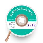 Solder Wick, Desoldering Wick with Flux No-Clean Electronic, Desoldering Braid Solder Braid Remover Desolder Soldering(Width 0.10'' Length 5')