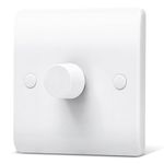 LED Dimmer Switch for Dimmable LED/Halogen/Incandescent Lights Trailing Edge Dimmer Switches Rotary Push On/Off, 1 Gang, 1Way/2 Way, 3-100 Watts