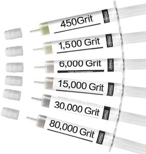 Finisolva Diamond Polishing Compound Kit of 6 Polishing Lapping Paste 80,000 to 450 Grit for Glass Watch Marble Metal Resin Rock Jewelry Etc. High Concentration Diamond Powder Scratch Remover Repair