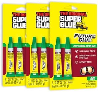 Super Glue - Future Glue Gel - Two 2 Gram Tubes - (Pack of 3)