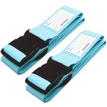 OW-Travel Personalised Luggage Straps for Suitcases (2 Pack Blue) Easy to Spot Sturdy Suitcase Straps with Luggage labels. Luggage Strap Travel Belt for Suitcase Bag Baggage. Bag Strap Case Belts