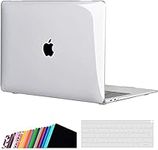 iNeseon Case Cover Compatible with MacBook Air 13 inch A2337(M1)/A2179/A1932,Slim Hard Shell Case + Keyboard Cover for 2018 2019 2020 2021 MacBook Air 13 M1 with Touch ID, Crystal Clear