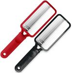 Microplane Colossal Foot File, Red and Black - The Original Stainless-Steel Foot Scraper, Dead Skin/Callus Remover for Feet, Foot Scrubber, Pedicure Tools for Salon-Quality Foot Care (2 Piece Set)