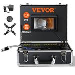 VEVOR Sewer Camera, 100 ft/30 m, 7" Screen Pipeline Inspection Camera with DVR Function, Waterproof IP68 Camera, 12 pcs Adjustable LEDs, with a 16 GB SD Card for Sewer Line, Duct Drain Pipe Plumbing