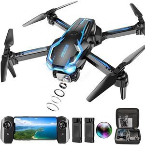 2K HD FPV Drone with Camera for Adults - Altitude Hold, One-Key Takeoff/Landing, 3 Speed Modes, Headless Mode, 2 Batteries, Foldable & Portable, Best Gifts for Beginners, Teen Boys & Girls