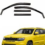 AEROGUYS in-Channel Window Deflectors Extra Durable Window Visors Rain Guards Fit for Jeep Grand Cherokee 2011-2020, Sun Visors, Wind Deflectors, Vent Visors, Car Accessories - 4pcs. AG0364