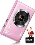 Digital Camera for Photography VJIANGER FHD 1080P Vide o Camera with 32GB TF Card 16X Digital Zoom Point and Shoot Camera Portable Small Camera for Kids Teens Students Boys Girls Seniors(X6-Pink1)