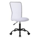 BestOffice Home Office Chair Ergonomic Desk Chair Mesh Computer Chair Executive Mid Back Adjustable Task Chair with Lumbar Support Rolling Swivel Chair for Women Adults (White)