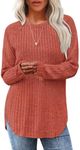 Saloogoe Thanksgiving Sweaters for Women Trendy 2024 Long Sleeve Shirts Casual Fall Ladies Fashion Tops Pumpkin L