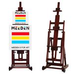 MEEDEN Artist Multi-Function Studio Easel, H-Frame Easel, Painting Easel for Adults, Artist Easel, Floor Easel, Beech Wood Studio Easel, Holds Canvas Art up to 77"(Walnut Color)