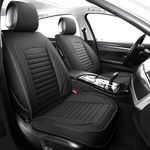 Vankerful Leather Seat Covers for Cars,Car Seat Covers Front Seats Only,Automotive Seat Covers for Trucks,SUV,Leatherette,Universal Fit,Vehicles Seats Cushions(Front Pair,Black)