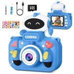 GREENKINDER Kids Camera, 2.0 Inch Kids Camera for Boys, 1080P HD Kids Digital Camera with 32GB Card, Birthday Christmas Kids Toys Gifts Selfie Childrens Camera for Kids Age 3-12 Years Old, Blue