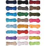 TEUN Set of 24 Pcs 10 FT Paracord Cord 550 Multifunction Paracord Ropes for Lanyards Keychain Dog Collar Woven DIY Manual Braiding Supplies, Paracord Bracelet Rope Crafting Making Rope Kit, 24 Colors