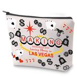 Las Vegas Trip Travel Bag Gambling Lover Gift Gambler Survival Kit Casino Poker Gambling Makeup Bag with Zipper Vegas Vacation Gift (Las Vegas)