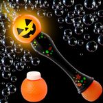 JOYIN Halloween Light Up Pumpkin Bubble Blower Wand, Glowing Automatic Bubble Machine with 2 Bubble Solutions, Halloween Party Favors Toys, Carnival Game Prizes, Kids Outdoor Toys