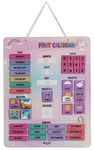 Inkdotpot My First Calendar Board For Kids, Preschool Wall Hanging Month/Date/Day/Weather/Season (42 Pieces); Classroom Learning Calendar Board, 14.5 x 11.5 inches (Pink)