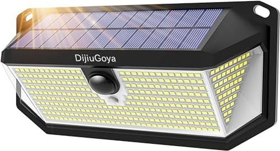 DijiuGoya Solar Lights Outdoor Waterproof Motion Sensor,380 LED Solar Powered Flood Lights 3000LM Solar Security Wall Lights with 3 Modes IP65 Waterproof for Outside, Yard, Wall, Street, Patio