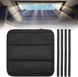 BougeRV RV Skylight Vent Cover, Magnetic Foldable Camper Window Sun Shade, Interior Privacy Curtains Fit for Bathroom and Boat Accessories Parts 15.8'' * Black