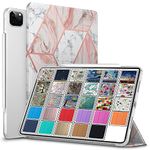 DuraSafe Cases for iPad Pro 12.9 inch 4th Generation 2020 PC Cover A2229 MY2H2HN/A MY2J2HN/A A2069 MXAT2HN/A MXAV2HN/A MXAU2HN/A MXAW2HN/A A2233 MY3K2HN/A MY3J2HN/A MXFY2HN/A MXG02HN/A - Marble Pink