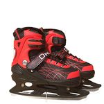 IRIS Adjustable Ice Skate Shoes for Children and Adults - Thick Blade Skating Shoes for Girls, Boys, Men, Women Size 1 to 3 UK (Small) Red
