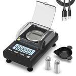 Milligram Scale with USB Cable, Reloading Scale 50g x 0.001g, Digital Jewelry MG Powder Scale with 50g Calibration Weight, Tweezers, 2 Weighing Pans, Large LCD Screen, MAGEEK mg Scale