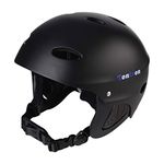 Tontron Adult Whitewater Kayaking Canoeing Watersports Helmet (Matte Deep Black, Large)