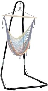 Sunnydaze Adjustable Hammock Chair Stand - 79-Inch to 93-Inch Tall Hanging Stand Only - Heavy-Duty 330-Pound Weight Capacity