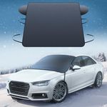 Lamicall Windshield Cover for Ice and Snow - Magnetic Fit, Waterproof Heavy Duty 800D Oxford Fabric,1S Snow Removal, 4X Stable, Winter Car Accessories for Men Fits Most Cars, SUVs, Trucks, Mom Gift
