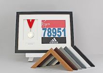 Personalised Medal display Frame with Apertures for Medal & Bib. A3 Size. Handmade. Perfect for Runners, Swimmers, Cyclists, Athletes. (Black Frame, Black Mount)