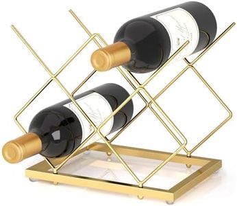 Urban Deco Gold Wine Rack Small Countertop for Cabinets – 5 Wine Holder Countertop Stylish and Compact Small Wine Racks
