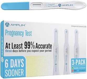 Amplim Fertility HCG Midstream Pregnancy Test Sticks | 99.9% Accurate, Ultra Sensitive 10 MIU/ml, 6 Days Early Detection Results at Home | Rapid 2-Second Test | Bulk Pack of 3 Reliable Strip Sticks