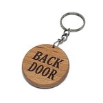 Back Door Key Fob Engraved Wooden Keyring Keychain Made to Last