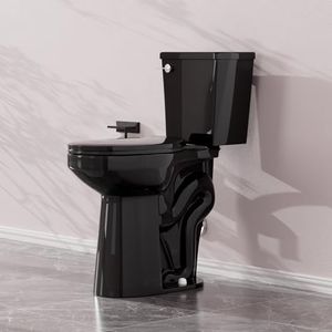 Simple Project Tall Toilet for Seniors 21 inch Extra High Toilets, Comfort Bowl Heigh 21", Seat Height 22", Two-Piece Toilet 1.28GPF Powerful, 12 Inch Rough-in, Black Color, Ada Toilets for Bathroom