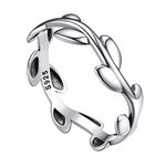 ChicSilver 925 Sterling Silver Ring High Polish Simple Olive Leaf Engagement Wedding Band Promise Ring for Women Size 5