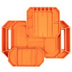 C&T 3 Piece Large Non-Slip Flexible Tool Tray,Silicone Rubber Tools Organizer,Non Slip Tool Holder Tray,Tool Organizer,Tool Storage,Tool Holder,Tool Mats