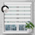 SEEYE Custom Size Cordless Zebra Blinds, Blackout Horizontal Shades Dual Layer Sheer Blind Roller Shades Privacy Light Control Day and Night Window Drapes Customize, 20 to 71'' Wide