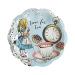 Talking Tables Pack of 12 Blue Alice in Wonderland Small Plates | Disposable Tableware, Home Recyclable Supplies for Mad Hatter Party, Birthday, Afternoon Teas, Mother's Day, Baby Shower, Size 17cm