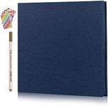 RECUTMS Self Adhesive Photo Album, Magnetic Scrapbook Album 40 Pages Hardcover, 32 x 33.5cm, Photo Album Storage Box DIY Accessories Kit,Christmas Presents for Teenagers,Gifts for Couples(Blue)