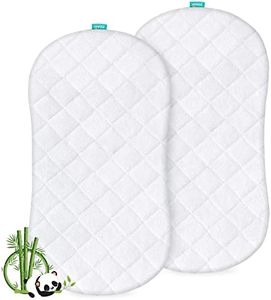 Bassinet Mattress Protector, Universal Fit for Halo Bassinest Swivel and Hourglass/Oval Bassinet Mattress, Ultra Soft Waterproof and Breathable, Viscose Made from Bamboo Surface, 2 Pack