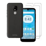 Tznzxm [2-Pack] for ANS Artia Tempered Glass, ACK2326 Screen Protector,ANS Artia ACK2326 Case, Flexible Soft TPU Scratch Resistant Non-Slip Back Cover Rubber Slim Phone Case for ANS Artia ACK2326