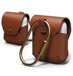 elago Leather Headphones AirPods Case Designed for Apple AirPods 1 & 2 (Brown)