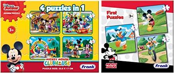 Frank Disney S Mickey Mouse Clubhouse Puzzle, 3 Years and Up & Disney Cartoons Mickey Mouse & Friends First Puzzles, Set of 3, 3 Years and Up, Multicolor - 3+ Years