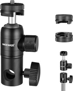 NEEWER Pack de 2 Adaptateurs de Montage sur Pied d'éclairage avec Chaussure Froide et Mini tête sphérique à vis 1/4",Plaque de Montage réversible,Charge maximale:22lb/10kg