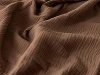 KyraHome 100% Organic Cotton 55"x60" Muslin Throw Blanket for Couch Adult, Travel, Pre-Washed Hand-Plant Dyed, Breathable Soft, Cozy, Home Decor Gauze Summer Blanket, All Season (Brown Caramel)