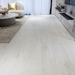 FLOREXP Vinyl Flooring - Lino Flooring with White Oak Wood Grain Effect,Peel and Stick Floor Tiles,15cmx92cm 2.0mm 36pcs Waterproof,for Kitchen Living Room(5.02m²,White Oak)